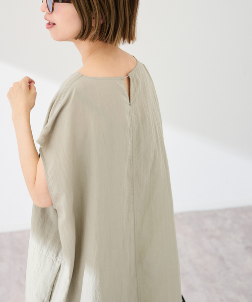 FRAMeWORK(フレームワーク)の「≪洗濯機洗い可 / 追加≫フィブリルポプリンサックDRESS 2(ワンピース・レディース・カーキ/ブラック・36/38)」の11枚目の写真