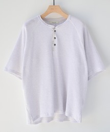 サーマルヘンリーリラックスTシャツ /大人気/トレンド/夏服/コットン100%/ウォッシャブル/半袖