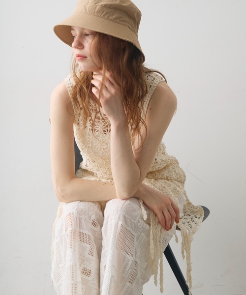 Crisp(クリスプ)の「flower motif fringe onepiece / フラワーモチーフフリンジワンピース(チュニック・レディース・アイボリー・FREE)」の14枚目の写真