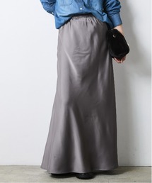 CHIC STYLE | Aラインサテンマキシスカート＜大きいサイズ有＞シックスタイル(スカート)