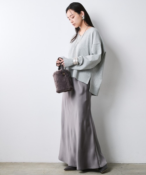 CHIC STYLE(シックスタイル)の「Aラインサテンマキシスカート<大きいサイズ有>シックスタイル(スカート・レディース・シルバーグレー/レオパード・3L/LL/L/M/5L/4L)」の10枚目の写真