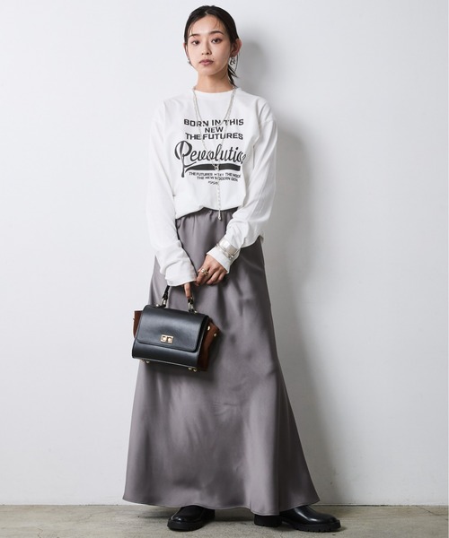 CHIC STYLE(シックスタイル)の「Aラインサテンマキシスカート<大きいサイズ有>シックスタイル(スカート・レディース・シルバーグレー/レオパード・3L/LL/L/M/5L/4L)」の11枚目の写真
