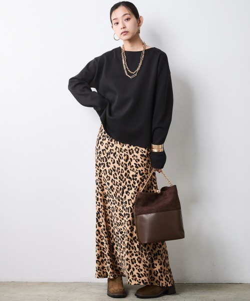 CHIC STYLE(シックスタイル)の「Aラインサテンマキシスカート<大きいサイズ有>シックスタイル(スカート・レディース・シルバーグレー/レオパード・3L/LL/L/M/5L/4L)」の16枚目の写真