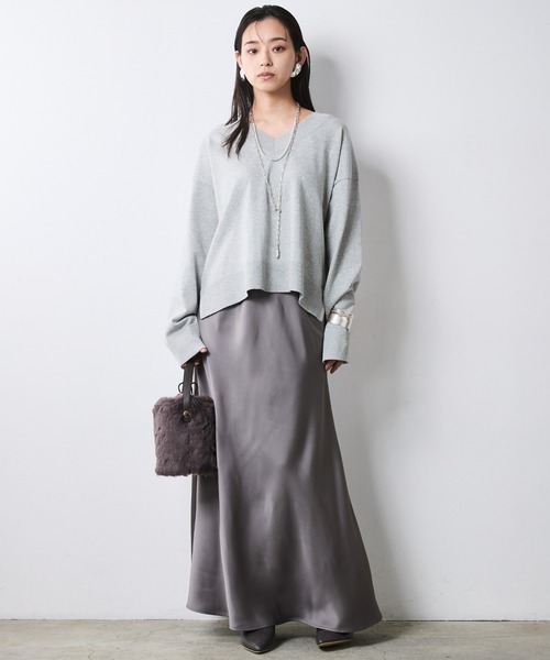 CHIC STYLE(シックスタイル)の「Aラインサテンマキシスカート<大きいサイズ有>シックスタイル(スカート・レディース・シルバーグレー/レオパード・3L/LL/L/M/5L/4L)」の19枚目の写真