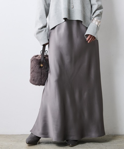CHIC STYLE(シックスタイル)の「Aラインサテンマキシスカート<大きいサイズ有>シックスタイル(スカート・レディース・シルバーグレー/レオパード・3L/LL/L/M/5L/4L)」の20枚目の写真