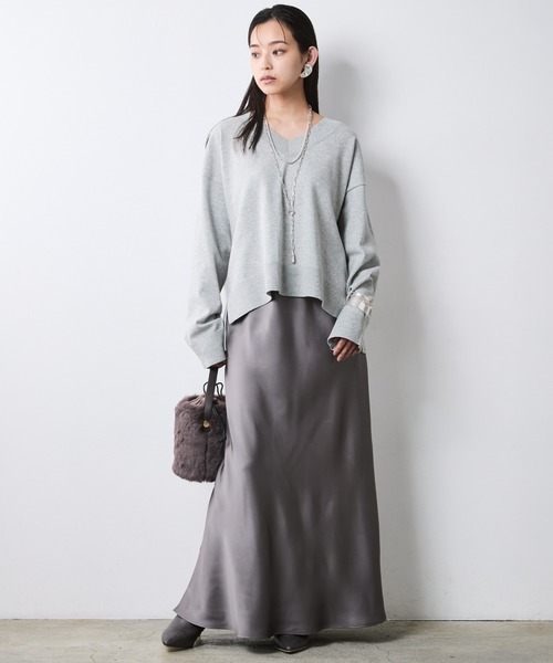 CHIC STYLE(シックスタイル)の「Aラインサテンマキシスカート<大きいサイズ有>シックスタイル(スカート・レディース・シルバーグレー/レオパード・3L/LL/L/M/5L/4L)」の21枚目の写真