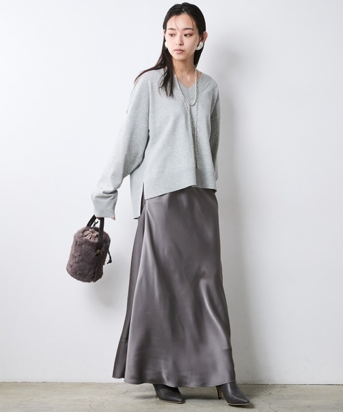 CHIC STYLE(シックスタイル)の「Aラインサテンマキシスカート<大きいサイズ有>シックスタイル(スカート・レディース・シルバーグレー/レオパード・3L/LL/L/M/5L/4L)」の22枚目の写真