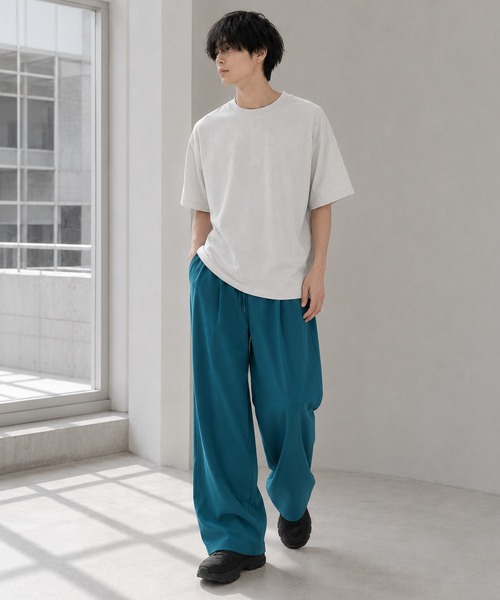 B.I.D.(ビーアイディー)の「《Bd》梨地ジャージ イージーワイドパンツ(その他パンツ・メンズ・グレー/ブルー系/カーキ/ブラック・LARGE/MEDIUM)」の13枚目の写真