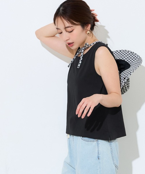 coca(coca)(コカ)の「コットン天竺タンクトップ(タンクトップ・レディース・ブラック/ベージュ・M/L/XL/S)」の10枚目の写真