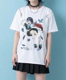 RESHAM（レーシャム）の「【82】グラフィックプリント ショルダージップ クルーネックＴシャツ/ユニセックス/レディース/メンズ（Tシャツ/カットソー）」