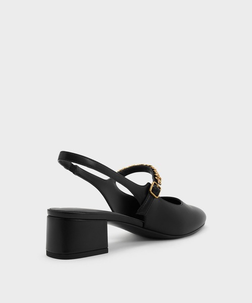 CHARLES & KEITH(チャールズ & キース)の「ダブルチェーン チャーム メリージェーン スリングバックパンプス(パンプス・レディース・オフホワイト/ブラック・23.5cm/24.5cm/22.5cm)」の15枚目の写真