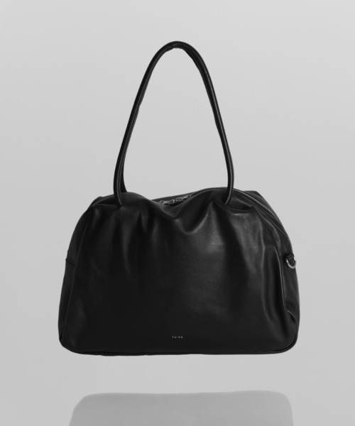 YArKA（ヤーカ）の「【YArKA/ヤーカ】real leather sharp & soft mix nuance boston bag L [sas3] / 直曲線のニュアンスボストンバッグ（トートバッグ・レディース・ブラック・FREE）」の3枚目の写真