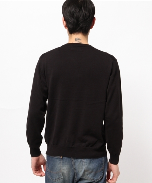 URBAN RESEARCH（アーバンリサーチ）の「UR PeruvianPimaV/Nハイゲージニット（ニット/セーター・メンズ・カーキ/ブラック/ベージュ・LARGE/MEDIUM）」の4枚目の写真