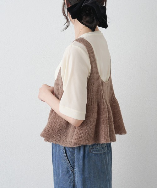 PUAL CE CIN(ピュアルセシン)の「【ZOZO限定】ニットフレアビスチェ(ニット/セーター・レディース・ブラック/グレー/ベージュ・FREE)」の7枚目の写真
