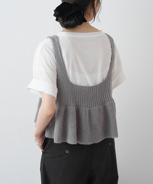 PUAL CE CIN(ピュアルセシン)の「【ZOZO限定】ニットフレアビスチェ(ニット/セーター・レディース・ブラック/グレー/ベージュ・FREE)」の14枚目の写真