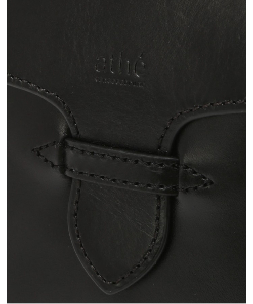 athe（アテ）の「[SELLE] ブラックベジタブルレザー ミニクロスバッグ AAWA6F572BK（ショルダーバッグ・レディース・ブラック・FREE）」の7枚目の写真