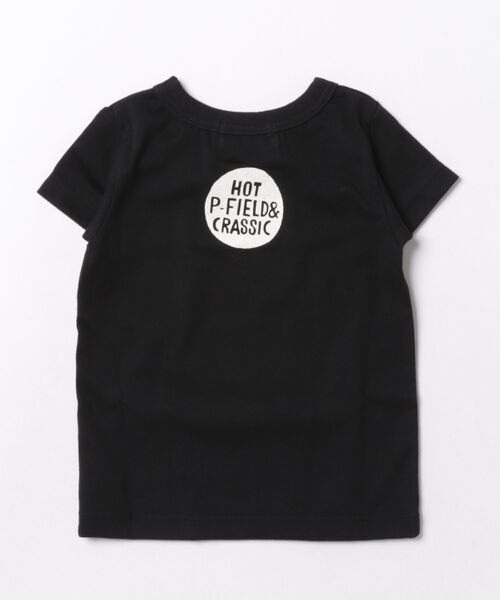 A BAG OF CHIPS(アバッグオブチップス)の「P.FIELD/ピーフィールド 日本製 ディノサウルス Tシャツ(Tシャツ/カットソー・キッズ・オフホワイト/ブラック・110cm/120cm/100cm/90cm/150cm/140cm/130cm)」の3枚目の写真