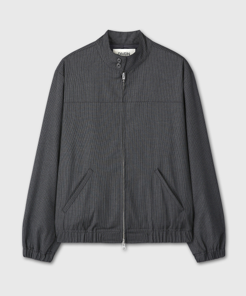 DIVEIN WOMEN（ダイブイン ウーマン）の「STRIPE SET-UP JACKET (CHARCOAL)（ブルゾン・レディース・その他・OS）」の2枚目の写真