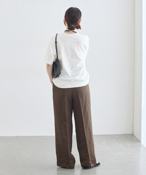 journal standard L'essage(ジャーナルスタンダードレサージュ)の「47/2スーピマコンパクトTシャツ(Tシャツ/カットソー・レディース・ホワイト/オリーブ/グレー・FREE)」の22枚目の写真