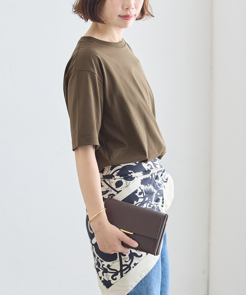 journal standard L'essage(ジャーナルスタンダードレサージュ)の「47/2スーピマコンパクトTシャツ(Tシャツ/カットソー・レディース・ホワイト/オリーブ/グレー・FREE)」の12枚目の写真