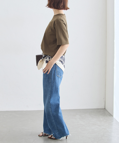 journal standard L'essage(ジャーナルスタンダードレサージュ)の「47/2スーピマコンパクトTシャツ(Tシャツ/カットソー・レディース・ホワイト/オリーブ/グレー・FREE)」の15枚目の写真