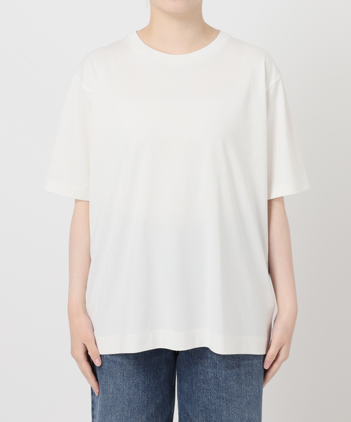 journal standard L'essage(ジャーナルスタンダードレサージュ)の「47/2スーピマコンパクトTシャツ(Tシャツ/カットソー・レディース・ホワイト/オリーブ/グレー・FREE)」の4枚目の写真