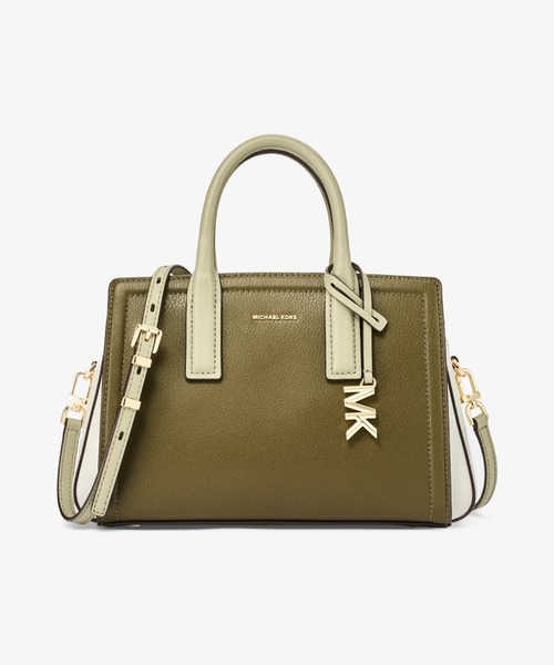MICHAEL KORS(マイケルコース)の「LAILA カラーブロック ぺブルレザー サッチェル スモール(ハンドバッグ・レディース・グリーン系その他・FREE)」の1枚目の写真