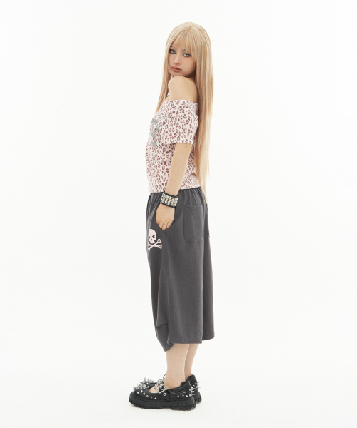 SETUP-EXE(セットアップイーエックスイー)の「BABY WIDE NECK TOP / LEOPARD PINK(Tシャツ/カットソー・レディース・その他・OS)」の3枚目の写真