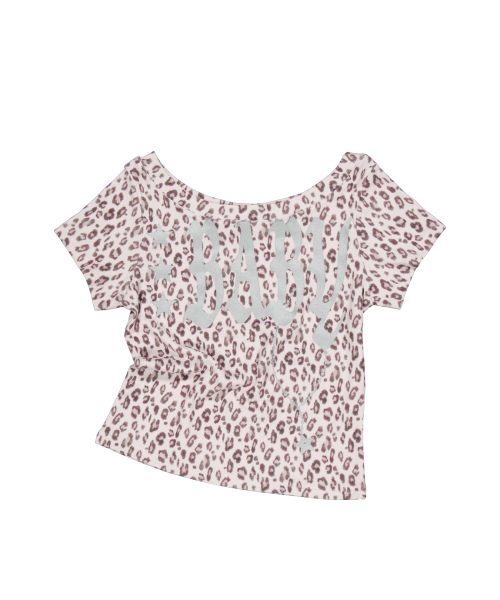 SETUP-EXE(セットアップイーエックスイー)の「BABY WIDE NECK TOP / LEOPARD PINK(Tシャツ/カットソー・レディース・その他・OS)」の2枚目の写真