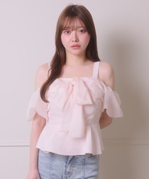 LIPSERVICE | リボンオフショルペプラムトップス(Tシャツ/カットソー)