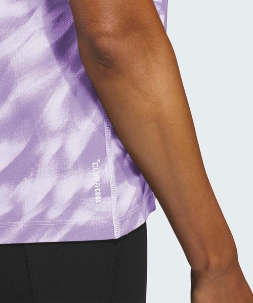 adidas(アディダス)の「オウン ザ ラン 総柄プリント 半袖Tシャツ / アディダス adidas(Tシャツ/カットソー・レディース・パープル・XX-LARGE/LARGE/MEDIUM/SMALL/X-LARGE/X-SMALL)」の6枚目の写真