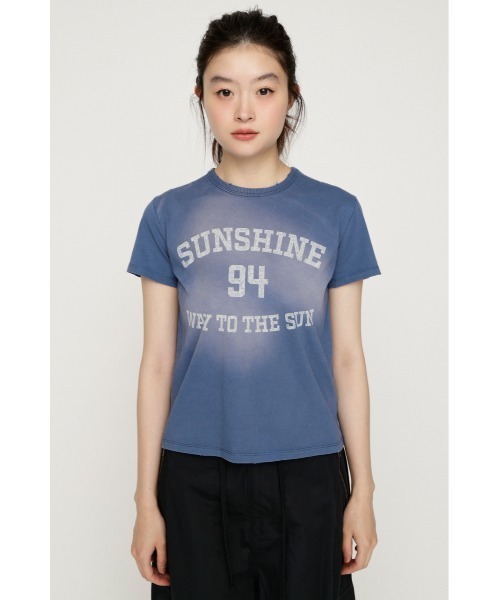 SLY（スライ）の「SPRAY OVER LOGO T/SH スプレーオーバーロゴトップス 秋服 春服 夏服（Tシャツ/カットソー・レディース・バーガンディー/ブルー/カーキ・FREE）」の12枚目の写真