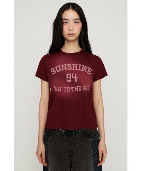 SLY（スライ）の「SPRAY OVER LOGO T/SH スプレーオーバーロゴトップス 秋服 春服 夏服（Tシャツ/カットソー・レディース・バーガンディー/ブルー/カーキ・FREE）」の17枚目の写真