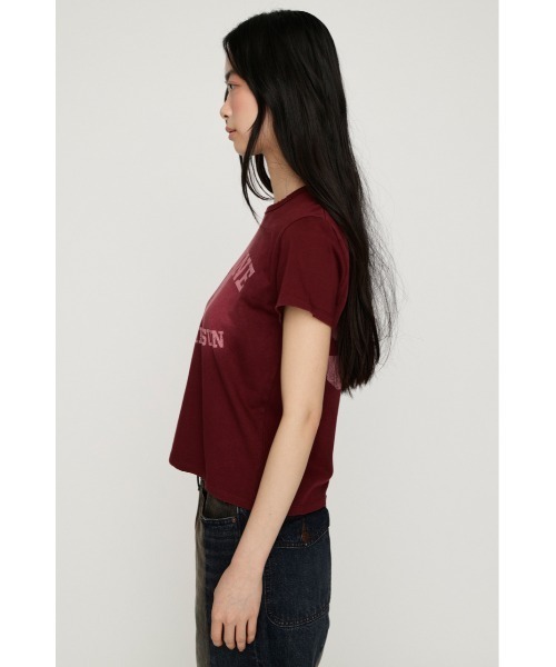 SLY（スライ）の「SPRAY OVER LOGO T/SH スプレーオーバーロゴトップス 秋服 春服 夏服（Tシャツ/カットソー・レディース・バーガンディー/ブルー/カーキ・FREE）」の18枚目の写真