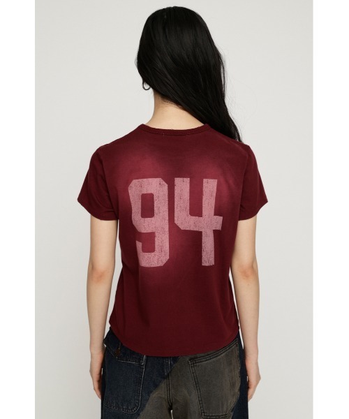 SLY（スライ）の「SPRAY OVER LOGO T/SH スプレーオーバーロゴトップス 秋服 春服 夏服（Tシャツ/カットソー・レディース・バーガンディー/ブルー/カーキ・FREE）」の19枚目の写真