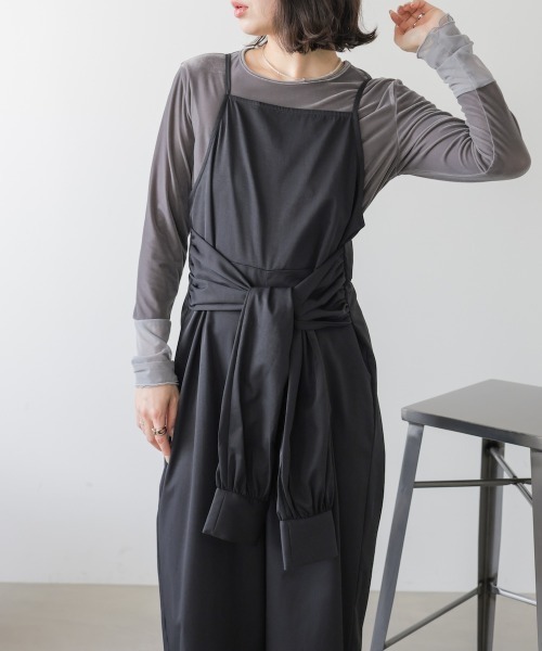 Bab(バブ)の「【サイズ展開あり】前結びオールインワン(サロペット/オーバーオール・レディース・ブラック/ブラウン・M/S)」の8枚目の写真