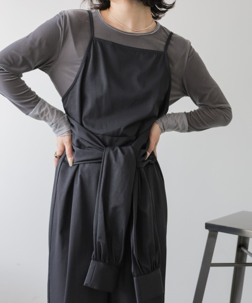 Bab(バブ)の「【サイズ展開あり】前結びオールインワン(サロペット/オーバーオール・レディース・ブラック/ブラウン・M/S)」の10枚目の写真