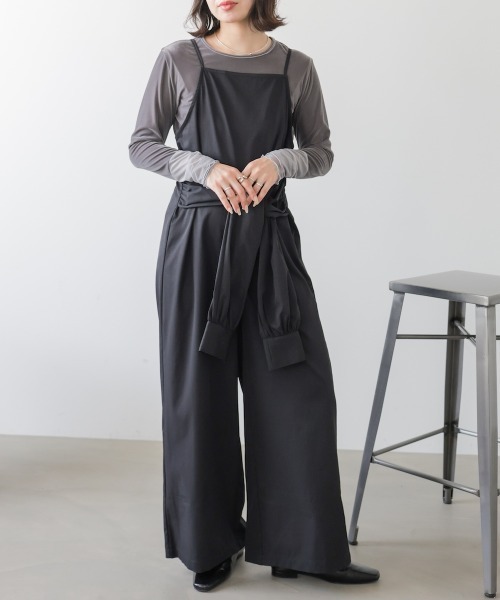 Bab(バブ)の「【サイズ展開あり】前結びオールインワン(サロペット/オーバーオール・レディース・ブラック/ブラウン・M/S)」の9枚目の写真