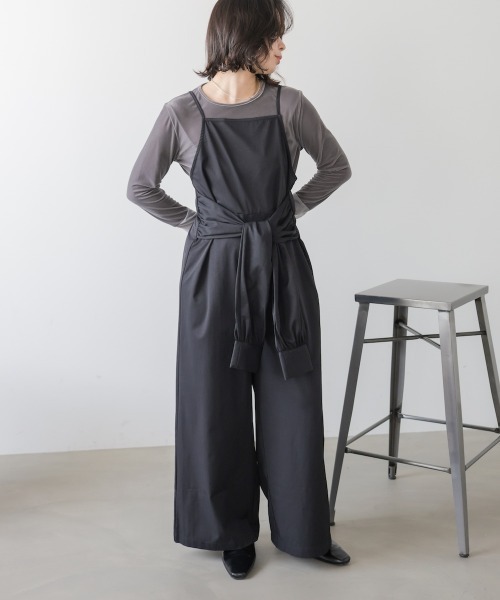 Bab(バブ)の「【サイズ展開あり】前結びオールインワン(サロペット/オーバーオール・レディース・ブラック/ブラウン・M/S)」の3枚目の写真