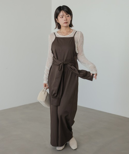 Bab(バブ)の「【サイズ展開あり】前結びオールインワン(サロペット/オーバーオール・レディース・ブラック/ブラウン・M/S)」の15枚目の写真
