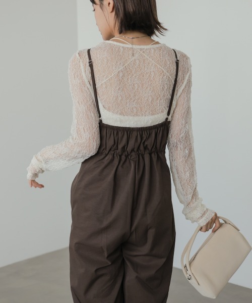 Bab(バブ)の「【サイズ展開あり】前結びオールインワン(サロペット/オーバーオール・レディース・ブラック/ブラウン・M/S)」の21枚目の写真