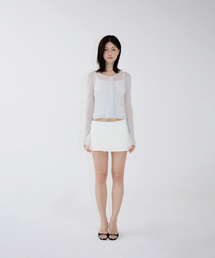 TULLE LAYERED MINI SKIRT VEIL WHITE