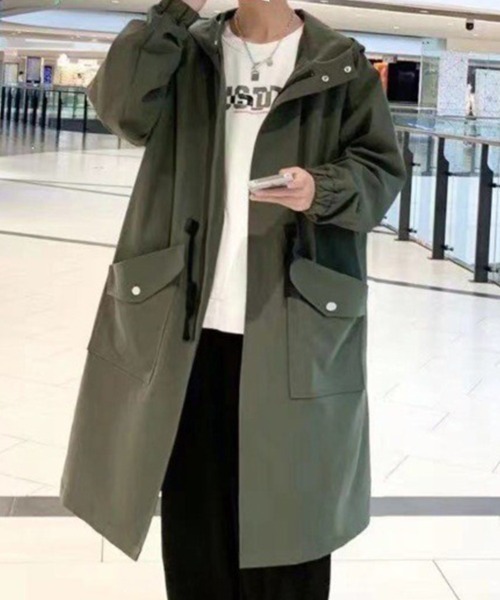 KELVIN(ケルヴァン)の「Drawcord Hood Coat ドローコードフードコート(その他アウター・メンズ・ブラック/カーキ・LARGE/MEDIUM)」の2枚目の写真