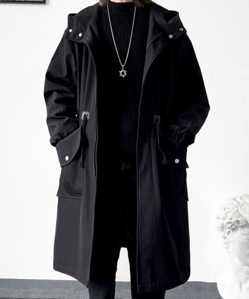 KELVIN(ケルヴァン)の「Drawcord Hood Coat ドローコードフードコート(その他アウター・メンズ・ブラック/カーキ・LARGE/MEDIUM)」の3枚目の写真