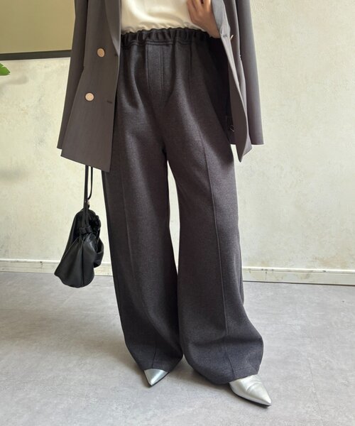 Jena espace merveilleux（ジェナ　エスパスメルヴェイユ）の「ウールライクパンツ（その他パンツ・レディース・チャコールグレー/アイボリー/ライトベージュ・FREE）」の2枚目の写真