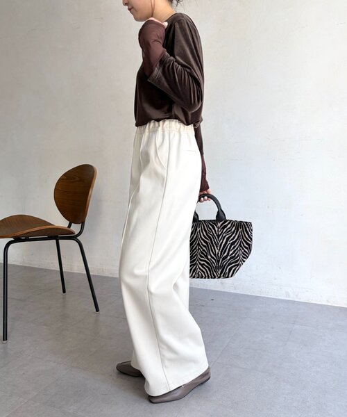 Jena espace merveilleux（ジェナ　エスパスメルヴェイユ）の「ウールライクパンツ（その他パンツ・レディース・チャコールグレー/アイボリー/ライトベージュ・FREE）」の5枚目の写真