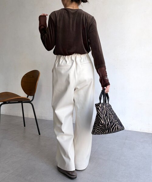 Jena espace merveilleux（ジェナ　エスパスメルヴェイユ）の「ウールライクパンツ（その他パンツ・レディース・チャコールグレー/アイボリー/ライトベージュ・FREE）」の7枚目の写真