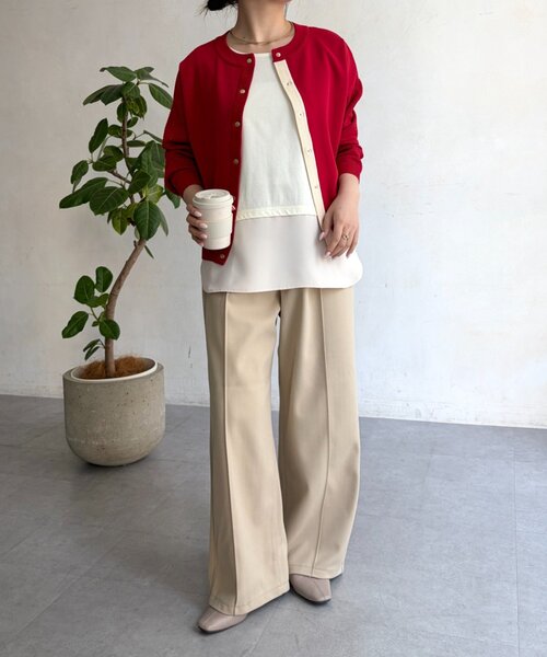 Jena espace merveilleux（ジェナ　エスパスメルヴェイユ）の「ウールライクパンツ（その他パンツ・レディース・チャコールグレー/アイボリー/ライトベージュ・FREE）」の21枚目の写真
