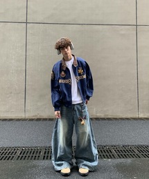 ampm（エーエムピーエム）の「韓国メンズ ストリート スタジャン ブルゾン ルーズシルエット ユニセックス（ブルゾン）」