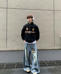 ampm（エーエムピーエム）の「韓国メンズ ストリート スタジャン ブルゾン ルーズシルエット ユニセックス（ブルゾン）」